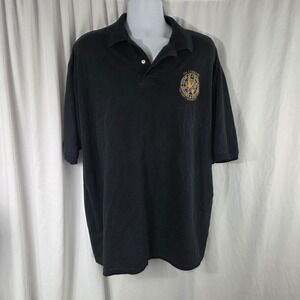 Jerzees Polo Shirt Mens 2XL Black PM Current Army Embroidered Logo SpotShield